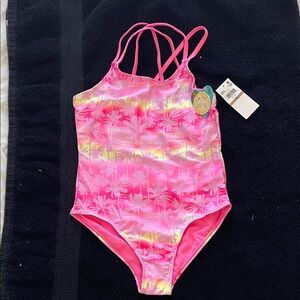 Tropical Vibes Kids One Piece Swimsuit nwt